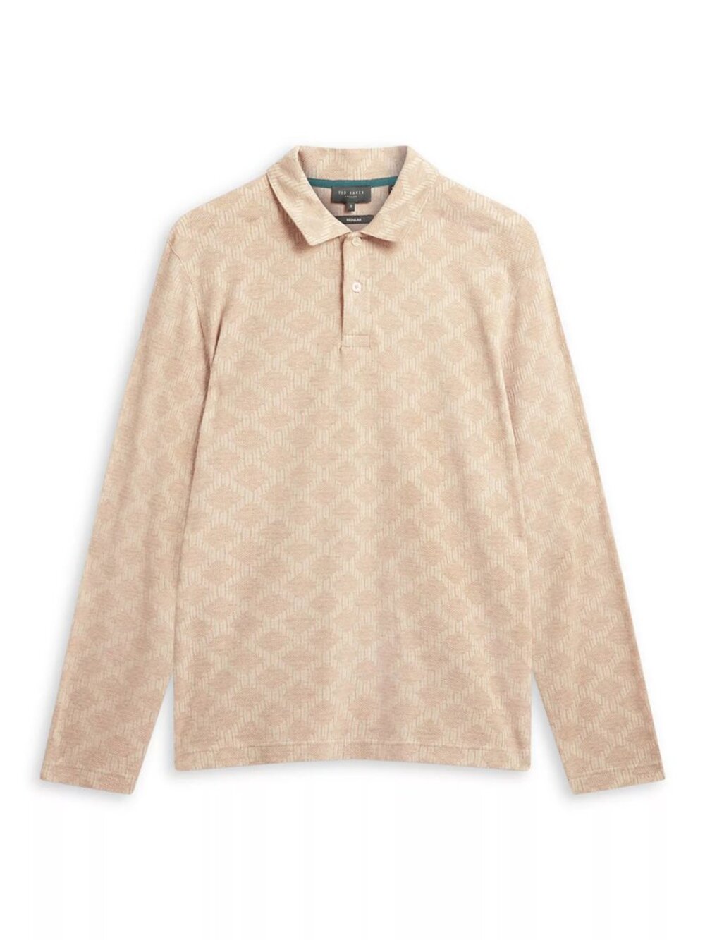 Ted Baker Men's Diamond Jacquard Long Sleeve Polo Shirt - Large (4) - NWT